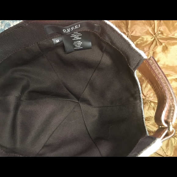 GUCCI Vintage Monogram RARE Chambray Denim Woman's Baseball Hat - Picture 8 of 11